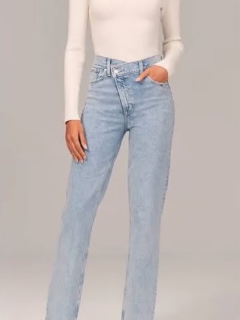 Abercrombie 90s Straight Ultra High Rise Size 30 Curve Love - Picture 2 of 2